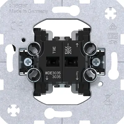 Hager Berker serieschakelaar 10A met spreidklemmen (WDE3035)