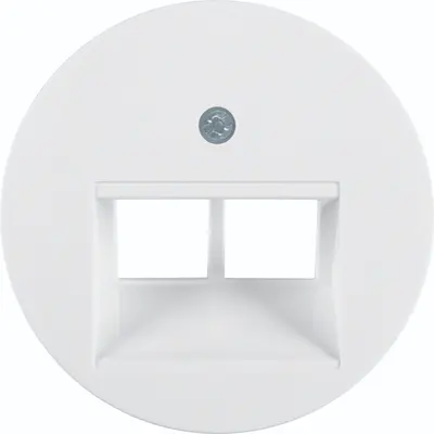 Hager Berker centraalplaat RJ45 wandcontactdoos 2-voudig R1/R3/R8 wit (WLF1008WG)