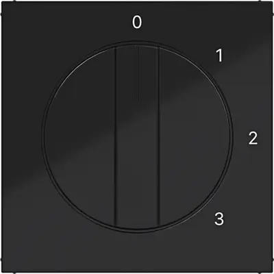Hager Berker draaiknop driestandenschakelaar met nulstand 0-1-2-3 A1/A8/C1/C8 nachtzwart glans (WAF1315BG)