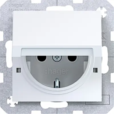 Hager Berker schuko-wcd vastz. sp wt.gl. (WAS1212WG)