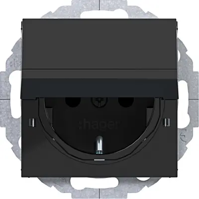 Hager Berker schuko-wcd vrgr. 45gr zw. gl. (WAS1213BG)