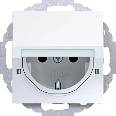 Hager Berker schuko-wcd vergr. 45gr wt.gl. (WAS1213WG)