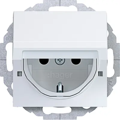 Hager Berker schuko-wcd vergr. 45gr wt.mt. (WAS1213WM)