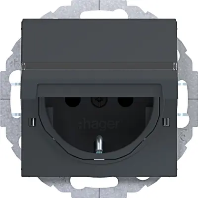 Hager Berker schuko-wcd vg. tk. 45gr antr. (WAS1214AT)