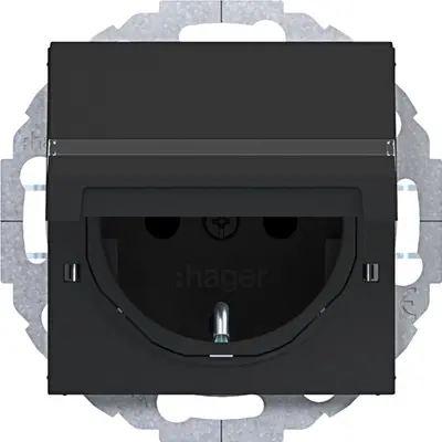 Hager Berker schuko-wcd vg. tk. 45gr zw.mt. (WAS1214BM)