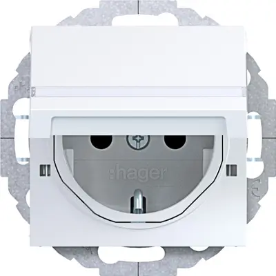 Hager Berker schuko-wcd vg.tk. 45gr wt.gl. (WAS1214WG)