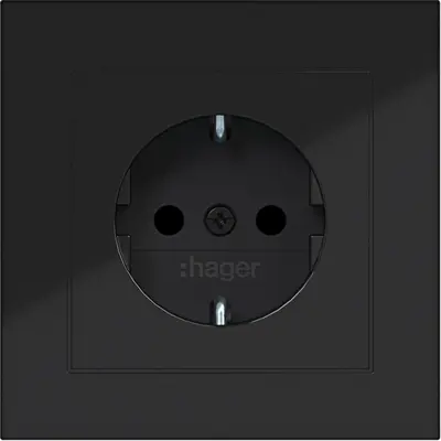 Hager Berker schuko-wcd afd. stk. a.1 zw.gl (WAS1220BG)