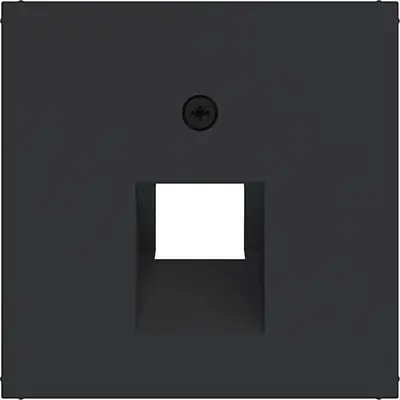 Hager Berker centraalplaat RJ45 wandcontactdoos 1-voudig A1/A8/C1/C8 nachtzwart mat (WAF1107BM)
