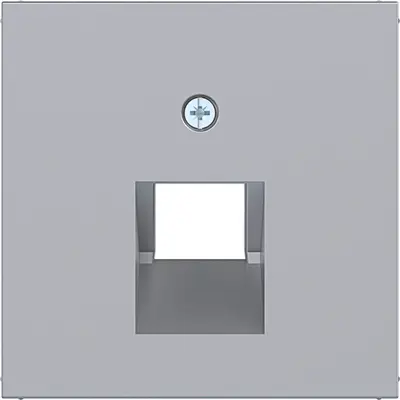 Hager Berker centraalplaat RJ45 wandcontactdoos 1-voudig A1/A8/C1/C8 titaan (WAF1107TA)