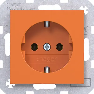 Hager Berker schuko-wcd steekkl. oranje (WAS1100AP)