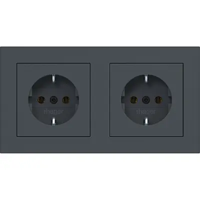 Hager Berker schuko-wcd 2v bedr stk. antr. (WAS2123AT)