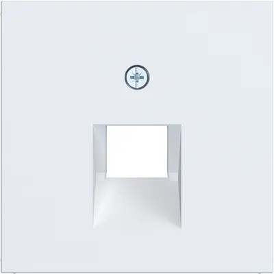 Hager Berker centraalplaat RJ45 wandcontactdoos 1-voudig A1/A8/C1/C8 lichtwit mat (WAF1107WM)