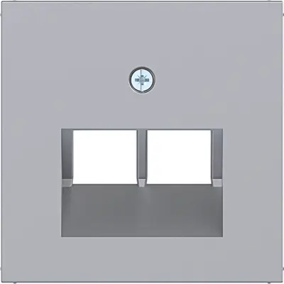 Hager Berker centraalplaat RJ45 wandcontactdoos 2-voudig A1/A8/C1/C8 titaan (WAF1108TA)