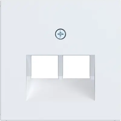 Hager Berker centraalplaat RJ45 wandcontactdoos 2-voudig A1/A8/C1/C8 lichtwit mat (WAF1108WM)