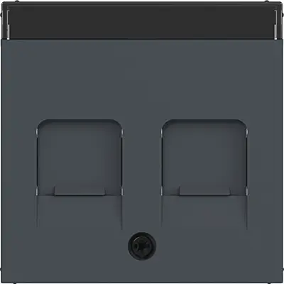 Hager Berker centraalplaat voor draagring modulair jack 2-voudig A1/A8/C1/C8 antraciet mat (WAF1161AT)