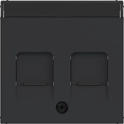 Hager Berker centraalplaat voor draagring modulair jack 2-voudig A1/A8/C1/C8 nachtzwart mat (WAF1161BM)