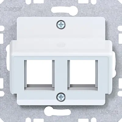 Hager Berker cpl. 2v amp wit gl. (WAF2164WG)