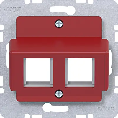 Hager Berker cpl. 2v krone /s/b/q/k rood (WAF2165RG)