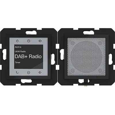 Hager Berker radio dab+ luidspr. zw. gl. (WAN6010BG)
