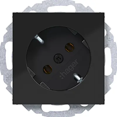 Hager Berker schuko-wcd 45gr stk. zw. gl (WAS1105BG)