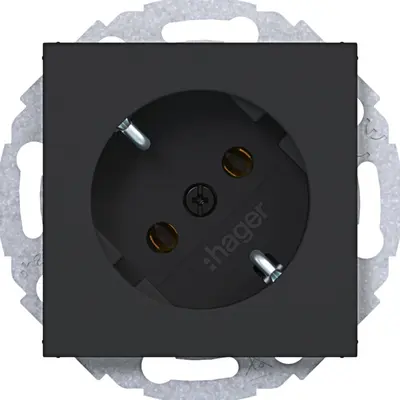 Hager Berker schuko--wcd 45gr stk. zw. m (WAS1105BM)