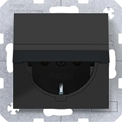 Hager Berker schuko-wcd deks. stk. zw. gl. (WAS1110BG)