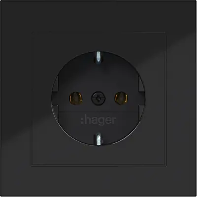 Hager Berker schuko-wcd afd.pl. stk. zw. gl (WAS1120BG)