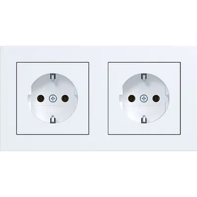 Hager Berker schuko-wcd 2v bedr stk. wt.mt (WAS2123WM)