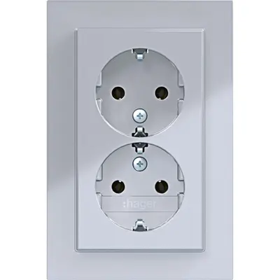 Hager Berker dubbele schuko-wcd hoog tit (WAS2175TA)