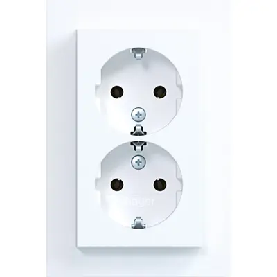 Hager Berker dubbele schuko-wcd hoog wit m (WAS2175WM)