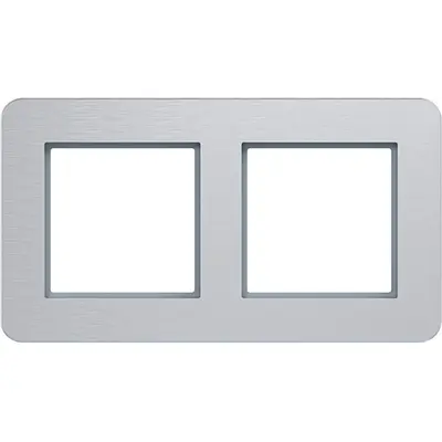 Hager Berker afdekraam 2-voudig horizontaal C8 aluminium (WAD9200ALH)