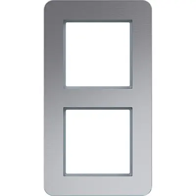 Hager Berker afdekraam 2-voudig verticaal C8 aluminium (WAD9200ALV)