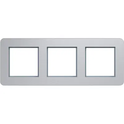 Hager Berker afdekraam 3-voudig horizontaal C8 aluminium (WAD9300ALH)