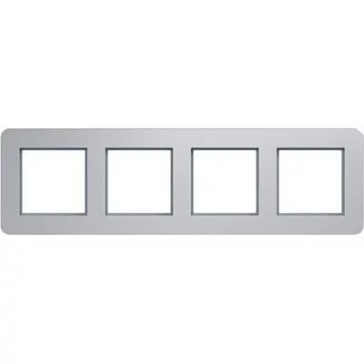 Hager Berker afdekraam 4-voudig horizontaal C8 aluminium (WAD9400ALH)