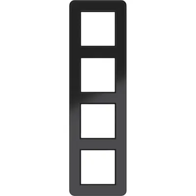 Hager Berker afdekraam 4-voudig C8 glas zwart glanzend (WAD9400GBG)