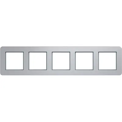 Hager Berker afdekraam 5-voudig horizontaal C8 aluminium (WAD9500ALH)