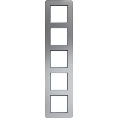 Hager Berker afdekraam 5-voudig verticaal C8 aluminium (WAD9500ALV)