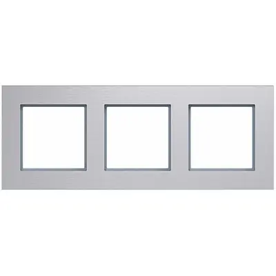 Hager Berker afdekraam 3-voudig horizontaal A8 aluminium (WAD8300ALH)