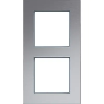 Hager Berker afdekraam 2-voudig verticaal A8 aluminium (WAD8200ALV)
