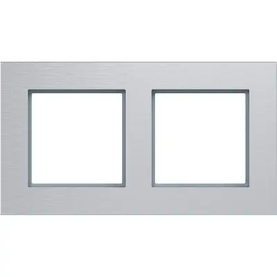 Hager Berker afdekraam 2-voudig horizontaal A8 aluminium (WAD8200ALH)