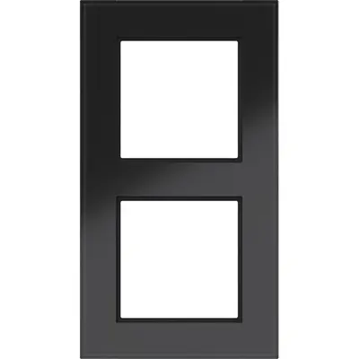 Hager Berker afdekraam 2-voudig A8 glas zwart glanzend (WAD8200GBG)