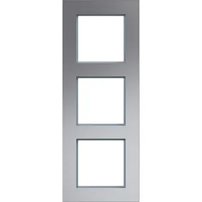 Hager Berker afdekraam 3-voudig verticaal A8 aluminium (WAD8300ALV)