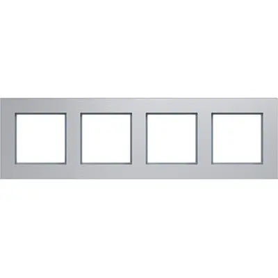 Hager Berker afdekraam 4-voudig horizontaal A8 aluminium (WAD8400ALH)