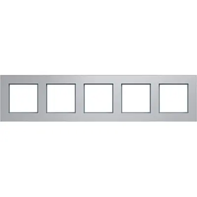 Hager Berker afdekraam 5-voudig horizontaal A8 aluminium (WAD8500ALH)