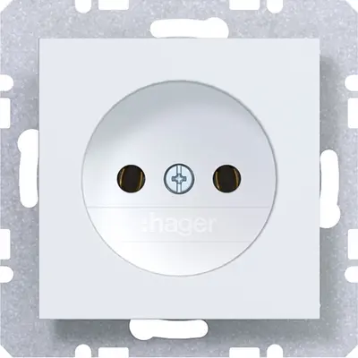 Hager Berker wandcontactdoos zonder randaarde A1/A8/C1/C8 lichtwit mat (WAS5100WM)