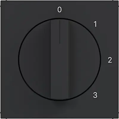 Hager Berker draaiknop driestandenschakelaar met nulstand 0-1-2-3 A1/A8/C1/C8 nachtzwart mat (WAF1315BM)