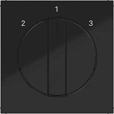 Hager Berker draaiknop driestandenschakelaar 2-1-3 A1/A8/C1/C8 nachtzwart glans (WAF1316BG)