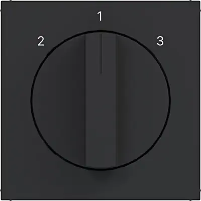 Hager Berker draaiknop driestandenschakelaar 2-1-3 A1/A8/C1/C8 nachtzwart mat (WAF1316BM)