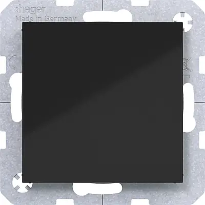 Hager Berker blinddeksel incl. draagframe A1/A8/C1/C8 nachtzwart glans (WAF1001BG)