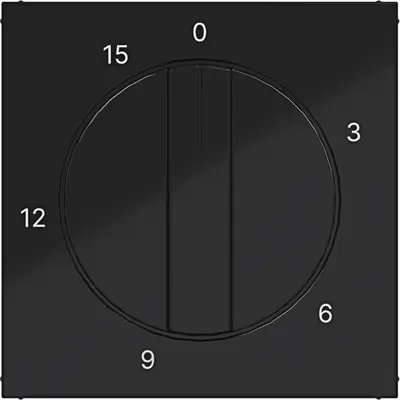 Hager Berker draaiknop tijdschakelaar 15 minuten A1/A8/C1/C8 nachtzwart glans (WAF1314BG)